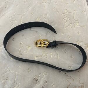 Gucci Black Belt with Gold Buckle
